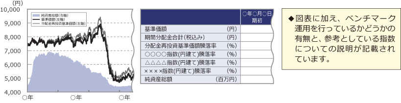 最近5年間の基準価額などの推移