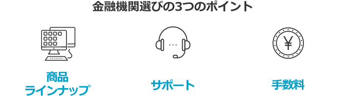 金融機関選びの3つのポイント